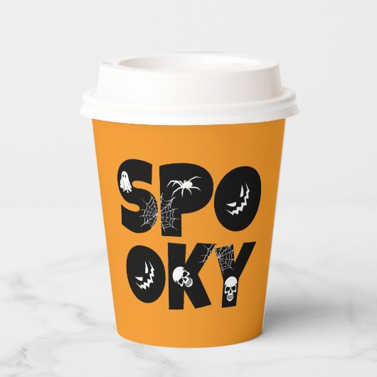 Halloween spooky  papieren bekers (Achterkant)