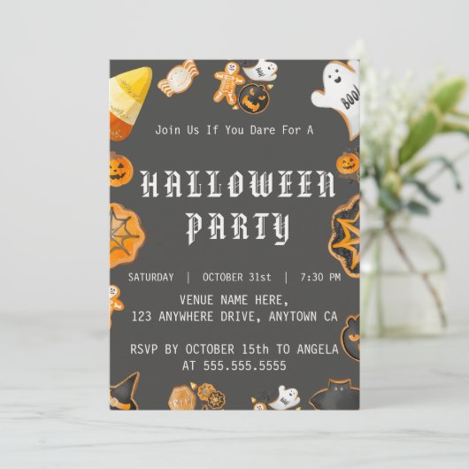 HALLOWEEN SPOOKY PARTIJ KAART (Staand voorkant)