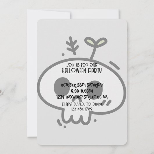 Halloween spooky party aangepaste uitnodiging (Achterkant)