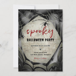 Halloween Spooky Party Spider Spinnenweb Zwart Roo Kaart