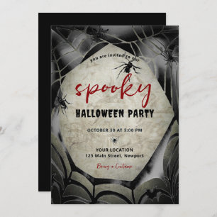 Halloween Spooky Party Spider Spinnenweb Zwart Roo Kaart