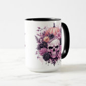Halloween Spooky Pink Skull Mok (Voorkant rechts)