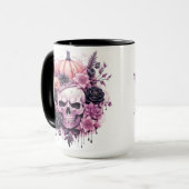 Halloween Spooky Pink Skull Mok (Voorkant links)