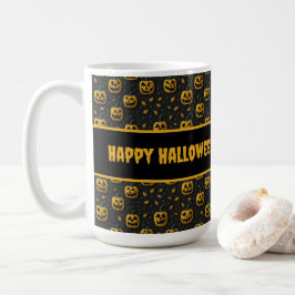 Halloween spooky pompoen cartoon donker contrast koffiemok