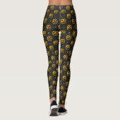 Halloween spooky pompoen cartoon donker contrast leggings (Achterkant)