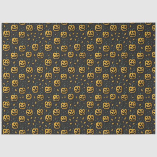 Halloween spooky pompoen cartoon donker contrast tissuepapier (Voorkant)