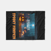 HALLOWEEN SPOOKY POMPOEN FLEECE DEKEN (Voorkant (Horizontaal))