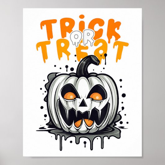 Halloween spooky pompoen ontwerp Trick or treat Poster (Voorkant)