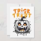 Halloween spooky pompoen ontwerp Trick or treat RSVP Kaartje (Achterkant)