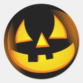 Halloween - Spooky Pompoen Ronde Sticker (Voorkant)