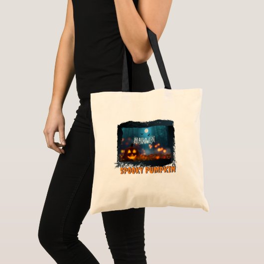 HALLOWEEN SPOOKY POMPOEN TOTE BAG (Voorkant (product))
