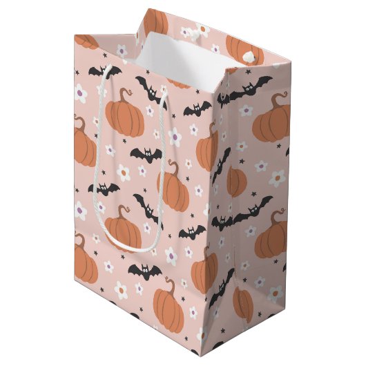 Halloween Spooky Pumpink Medium Cadeauzakje (Voorkant Gekanteld)