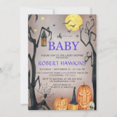 Halloween Spooky Pumpkin Baby shower Kaart (Voorkant)