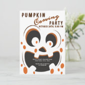 Halloween Spooky Pumpkin Carving Contest Party Kaart (Staand voorkant)