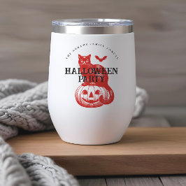 Halloween  Spooky Pumpkin Cat and Bat