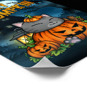 Halloween Spooky Pumpkin Cat Poster (Hoek)