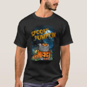 Halloween Spooky Pumpkin Cat T-shirt (Voorkant)