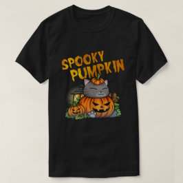 Halloween Spooky Pumpkin Cat T-shirt