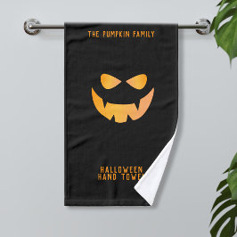 Halloween Spooky Pumpkin Face Custom Handdoek