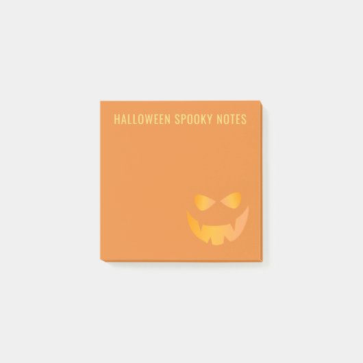 Halloween Spooky Pumpkin Face Oranje Post it Notes (Voorkant)