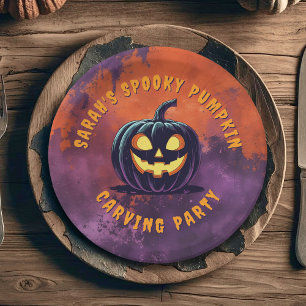 Halloween Spooky Pumpkin Party Paper Borden Papieren Bordje