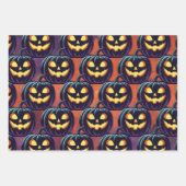 Halloween Spooky Pumpkin Pattern Inpakpapier Vel (Voorkant 2)