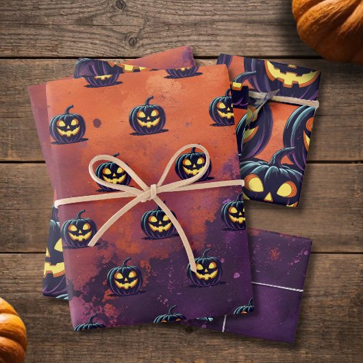 Halloween Spooky Pumpkin Pattern Inpakpapier Vel