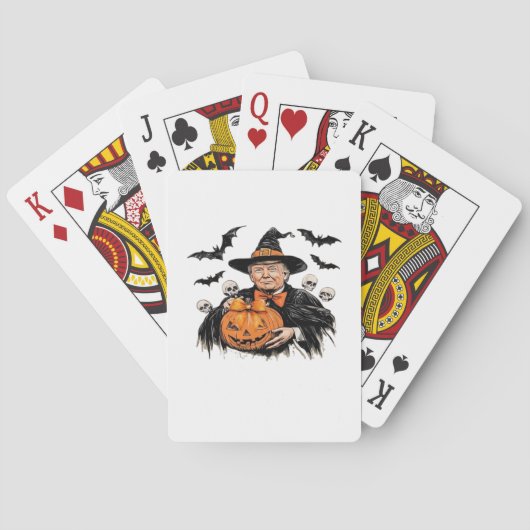 Halloween Spooky Pumpkin Pokerkaarten (Achterkant)