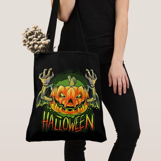Halloween Spooky Pumpkin Tote Bag (Dichtbij)