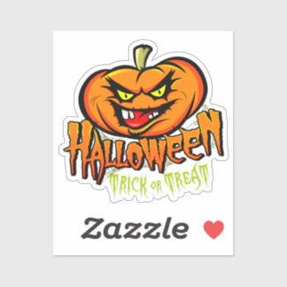 Halloween Spooky Pumpkin Trick or treat Sticker