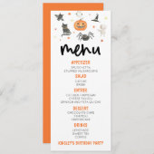 Halloween Spooky Pumpkin Verjaardagsfeestje Eten Menu (Voorkant / Achterkant)