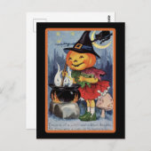  Halloween Spooky Pumpkin Witch Briefkaart (Voorkant / Achterkant)