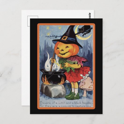  Halloween Spooky Pumpkin Witch Briefkaart (Voorkant / Achterkant)