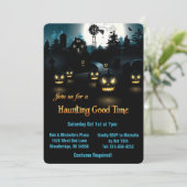 Halloween - Spooky Pumpkins Blue Moon Kaart (Staand voorkant)