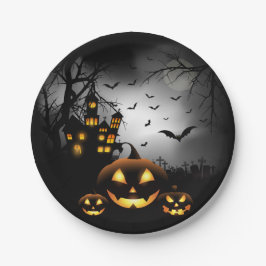 Halloween - Spooky Pumpkins Grey Moon - All Opt Papieren Bordje