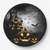 Halloween - Spooky Pumpkins Grey Moon - All Opt Papieren Bordje (Voorkant)