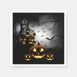 Halloween - Spooky Pumpkins Grey Moon - All Opt Servetten