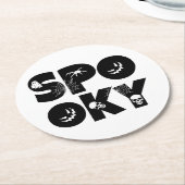 Halloween spooky  ronde kartonnen onderzetter (Gebogen)