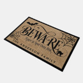 Halloween Spooky Rustic Country Burlap BEWARE Deurmat (Schuin)