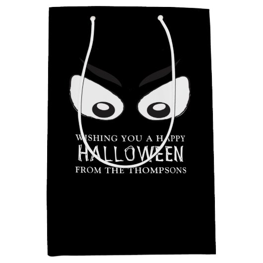 Halloween Spooky Scary Ghost Eyes Whimsical Medium Cadeauzakje (Voorkant)