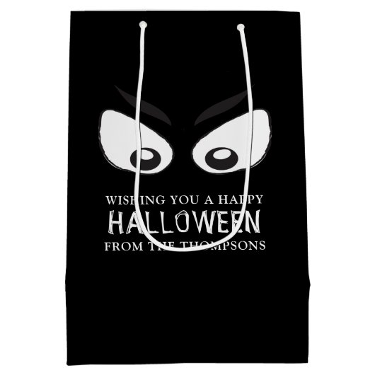 Halloween Spooky Scary Ghost Eyes Whimsical Medium Cadeauzakje (Achterkant)