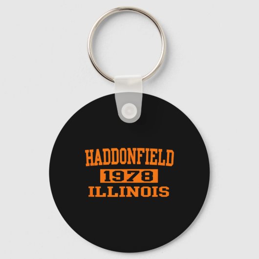 Halloween Spooky Scary Haddonfield Illinois Hallow Sleutelhanger (Voorkant)