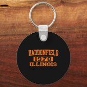 Halloween Spooky Scary Haddonfield Illinois Hallow Sleutelhanger (Voorkant)