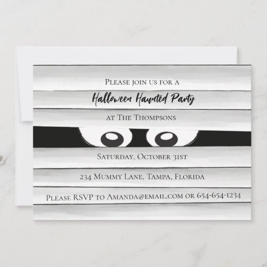 Halloween Spooky Scary Haunted Mummy Ghost Eyes Kaart (Voorkant)