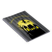 Halloween Spooky Scary Moonlight Flying Witch Notitieboek (Rechterzijde)