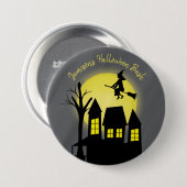 Halloween Spooky Scary Moonlight Flying Witch Ronde Button 7,6 Cm (Voorkant /achterkant)