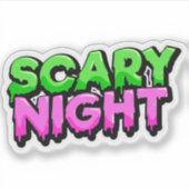 Halloween spooky scary night sticker  (Voorkant)