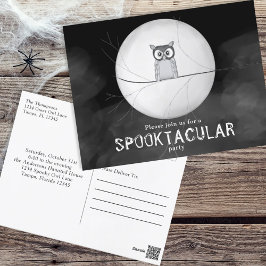 Halloween Spooky Scary Owl Whimsical Party Briefkaart