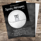 Halloween Spooky Scary Owl Whimsical Party Kaart