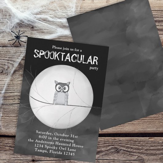 Halloween Spooky Scary Owl Whimsical Spooktacular Kaart